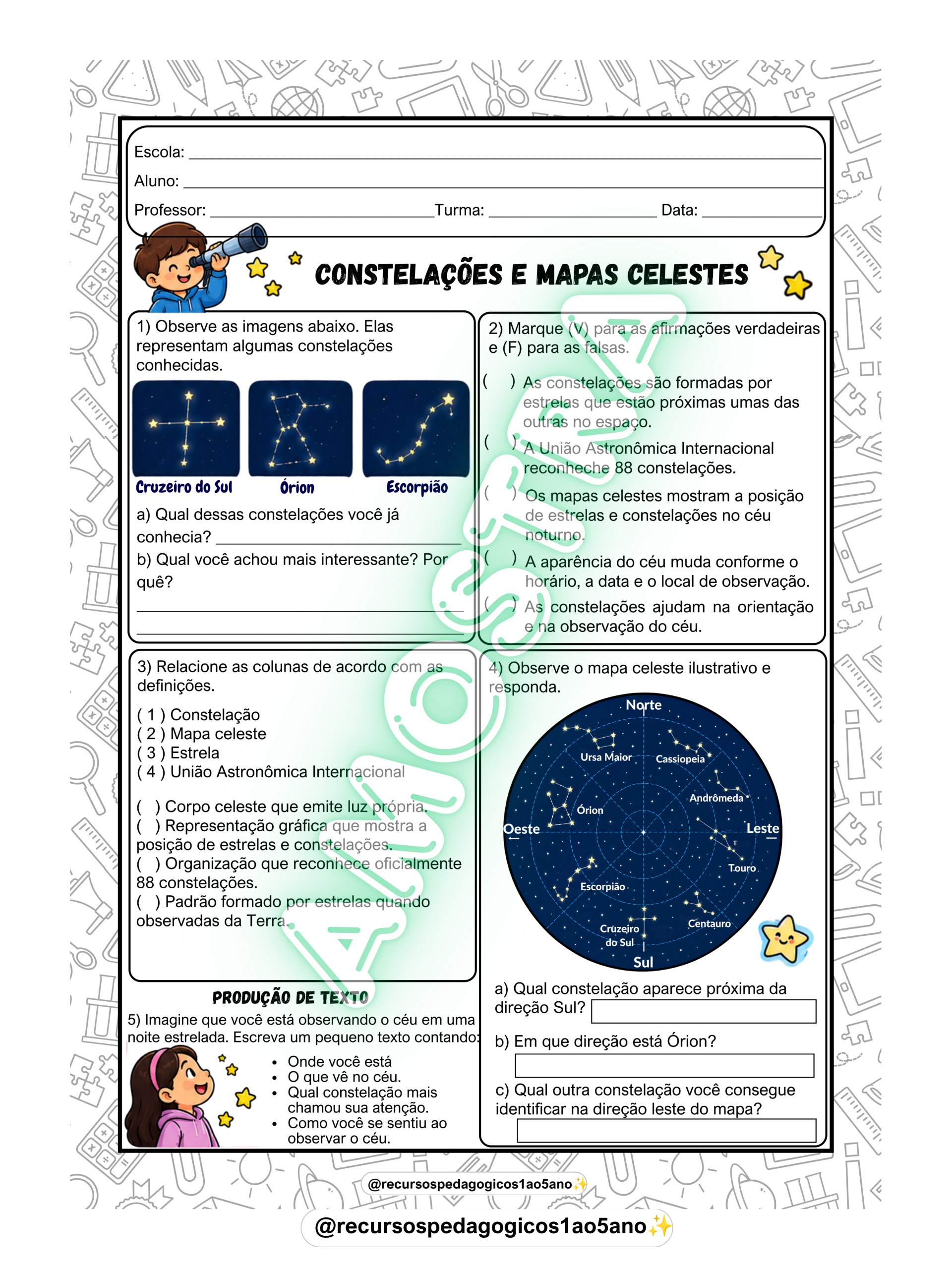 🌎🚀 O Universo, os Planetas, a Terra e a Lua — amostra 7: 🌎🚀 Material de Ciências sobre Universo, planetas, Terra e Lua,…