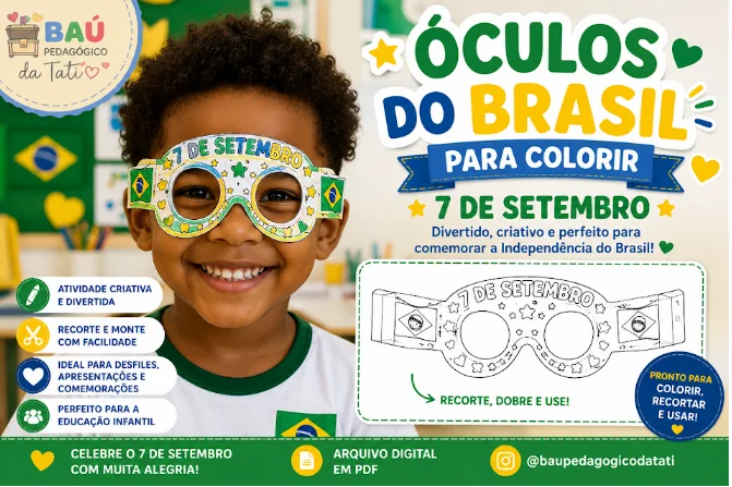 Óculos do Brasil para Colorir – 7 de Setembro — capa do material