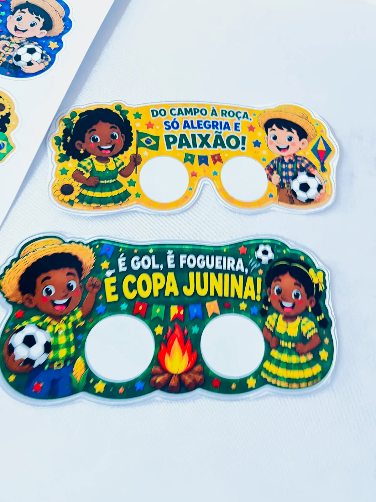Óculos Festa Copa Junina ⚽🌽 — amostra 2: Deixe a Festa Copa Junina ainda mais divertida com este kit de óculos temáticos