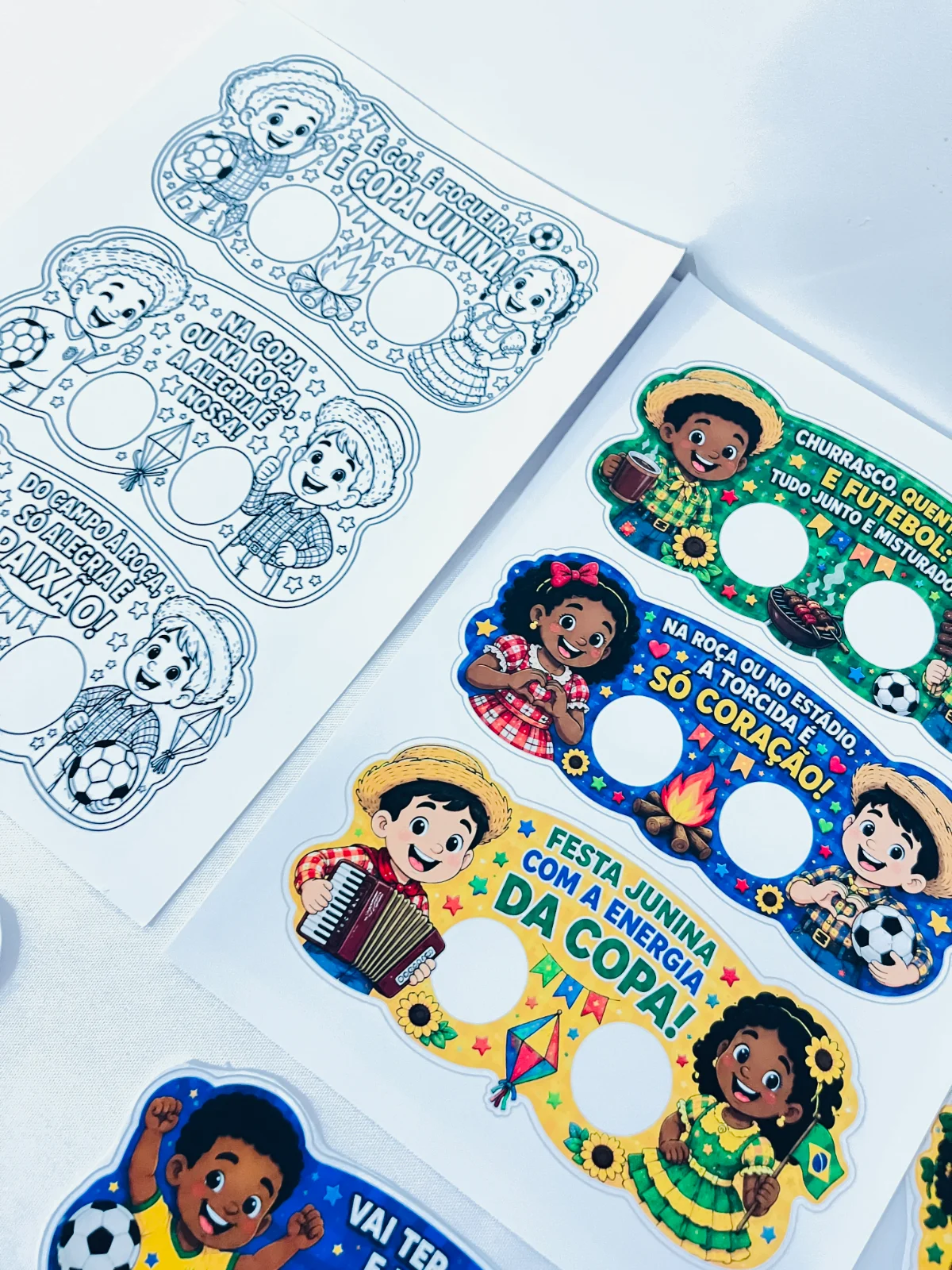 Óculos Festa Copa Junina ⚽🌽 — amostra 5: Deixe a Festa Copa Junina ainda mais divertida com este kit de óculos temáticos