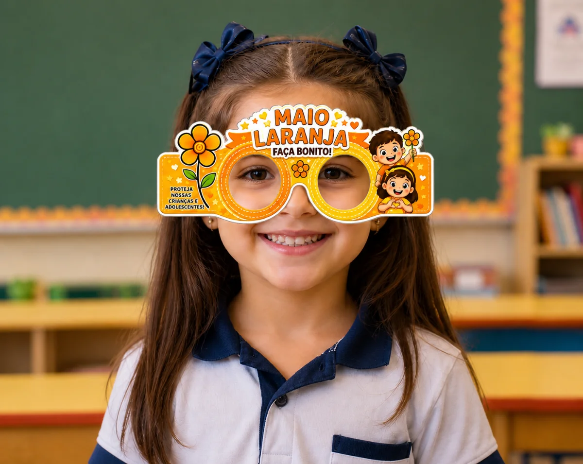 Óculos Maio Laranja – Material Pedagógico — amostra 1: O que vem no material