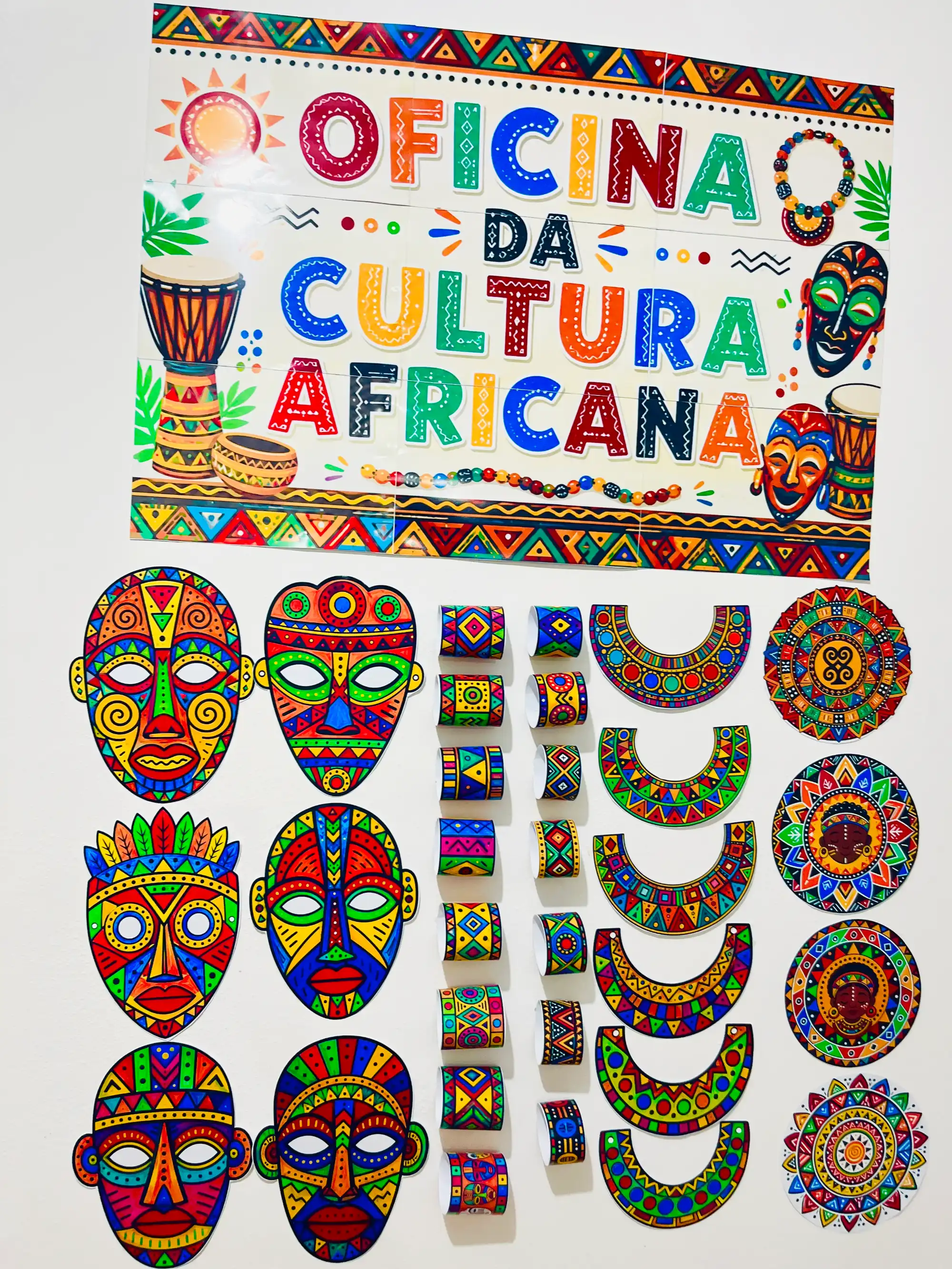 Oficina da Cultura Africana: Máscaras, Colares, Pulseiras e Mandalas — amostra 3: Oficina da Cultura Africana com máscaras,…