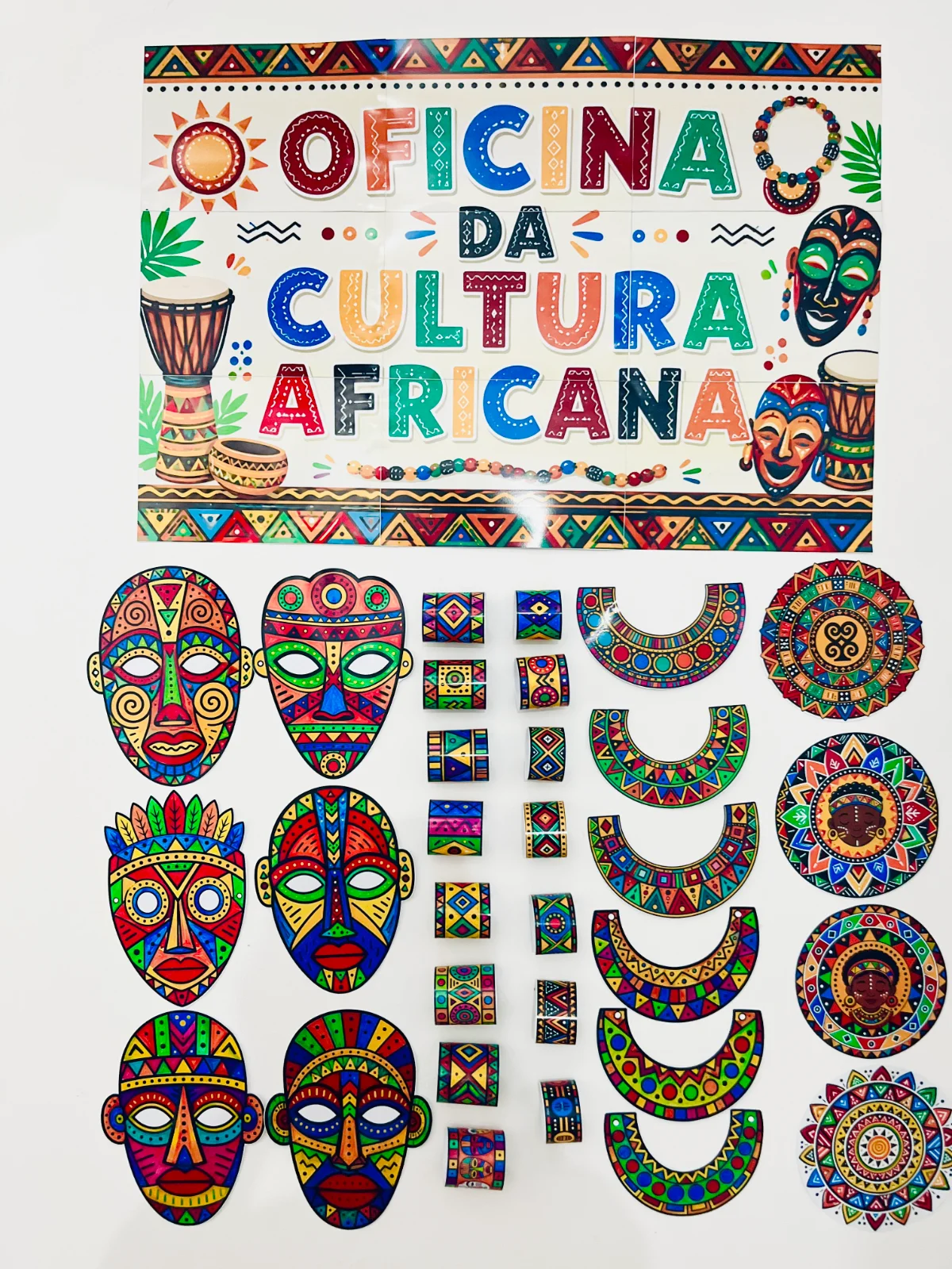 Oficina da Cultura Africana – Máscaras, Colares, Pulseiras e Mandalas — amostra 7: Um material lúdico e criativo com mais…