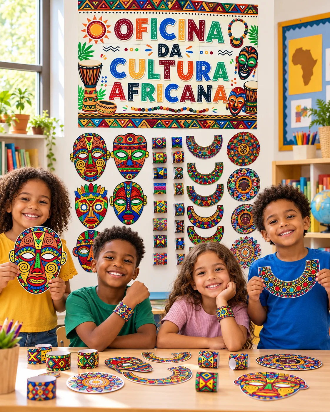 Oficina da Cultura Africana – Máscaras e Artes em PDF — amostra 2: 🎨✨ Garanta seu material e prepare uma oficina artística…