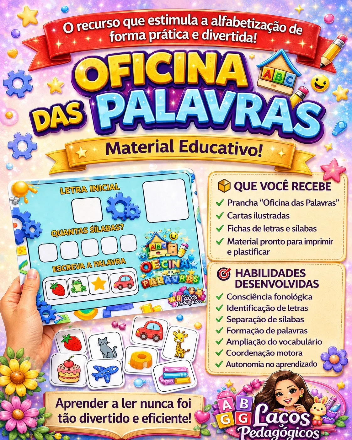 Oficina das Palavras: Atividade de Alfabetização Anos Iniciais — Alfabetização para Educação Infantil: Aprenda a reconhecer…