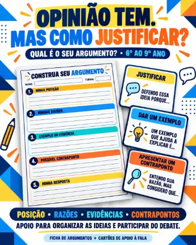 Oficina de Argumentação e Debate do 6º ao 9º Ano — capa do material