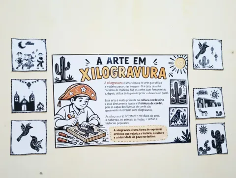 Oficina de Arte em Xilogravura - Cultura Nordestina — capa do material