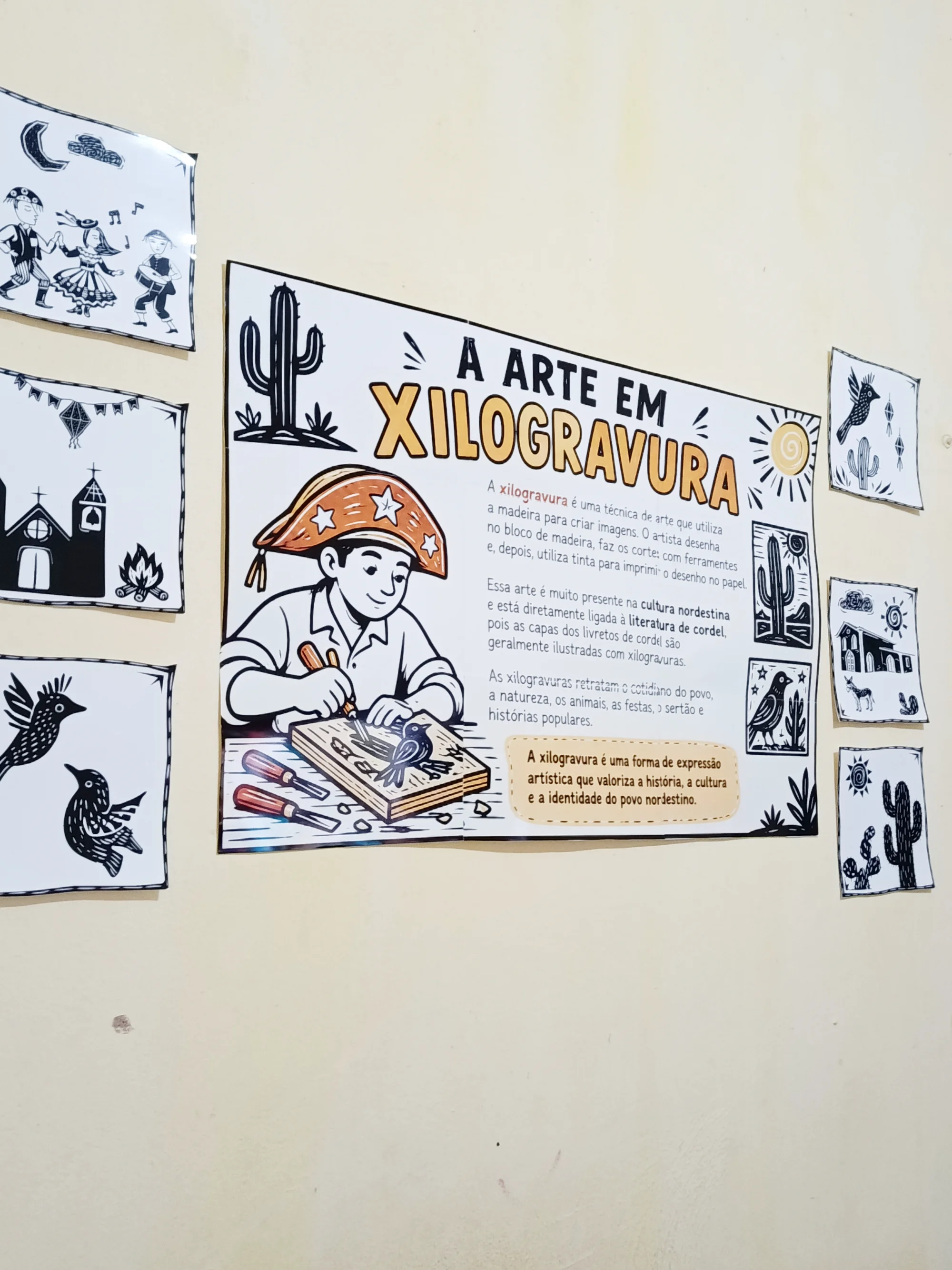 Oficina de Arte em Xilogravura - Cultura Nordestina - Para Imprimir — amostra 1: 🎨 O que está incluso?