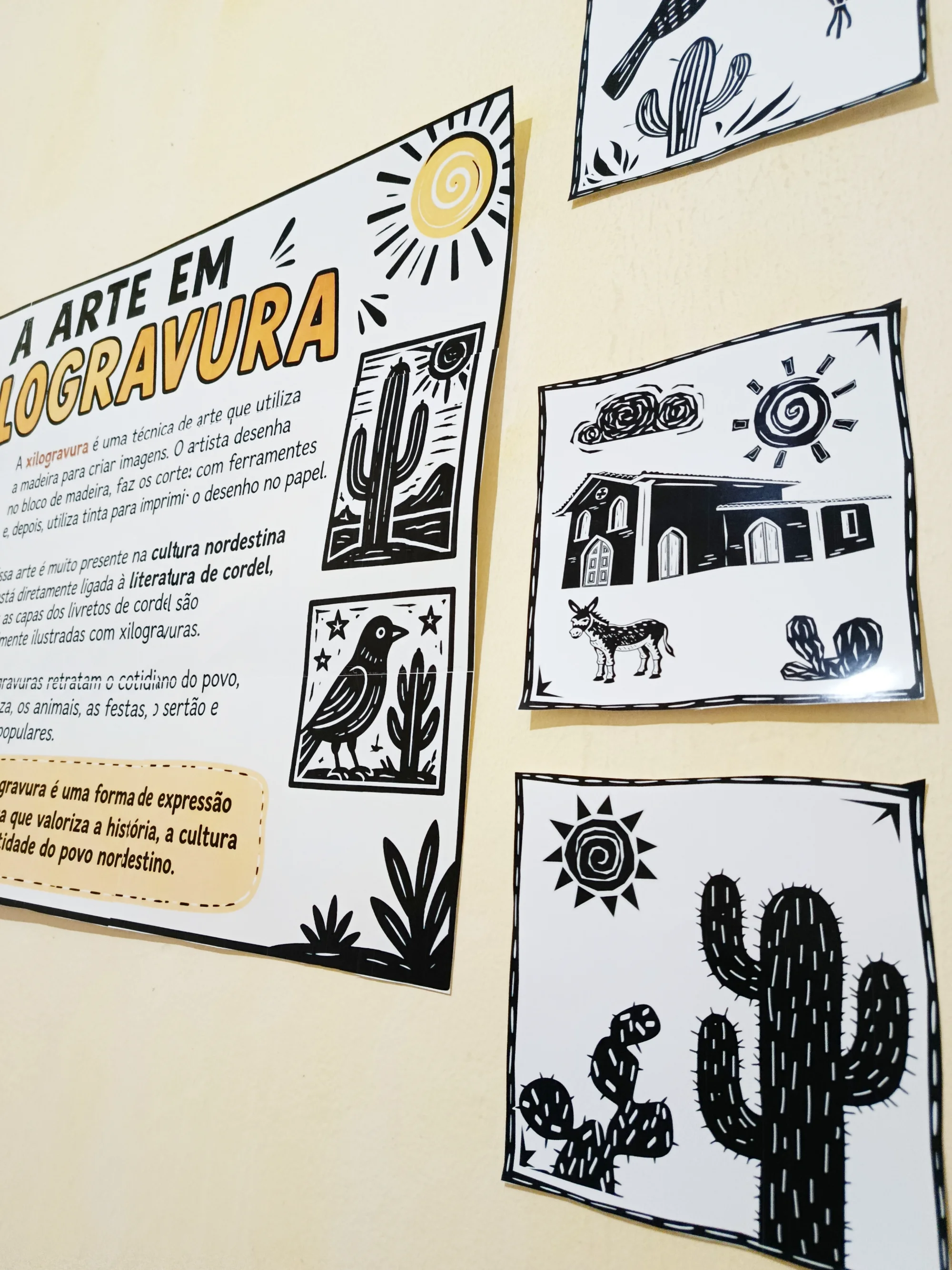 Oficina de Arte em Xilogravura - Cultura Nordestina - Para Imprimir — amostra 2: Explore a cultura nordestina com uma…