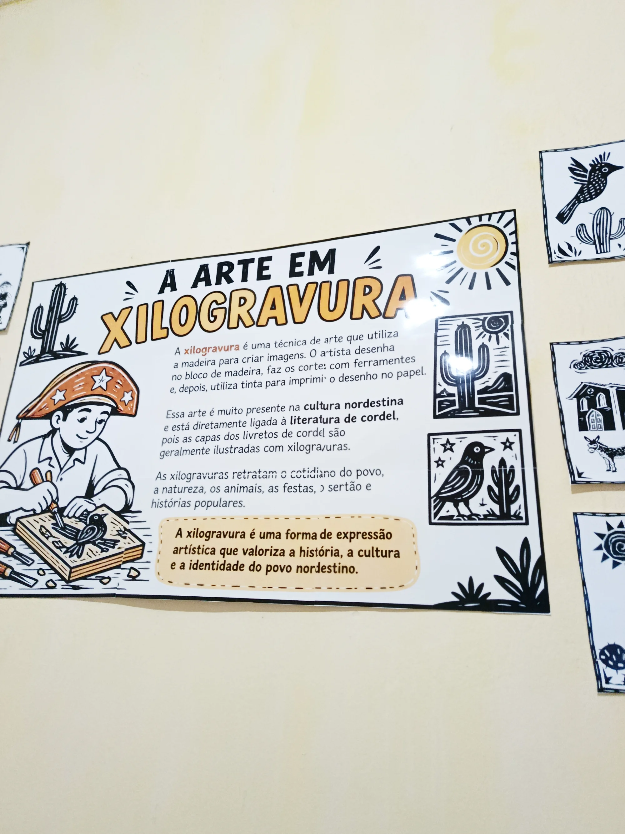 Oficina de Arte em Xilogravura - Cultura Nordestina - Para Imprimir — amostra 3: Explore a cultura nordestina com uma…