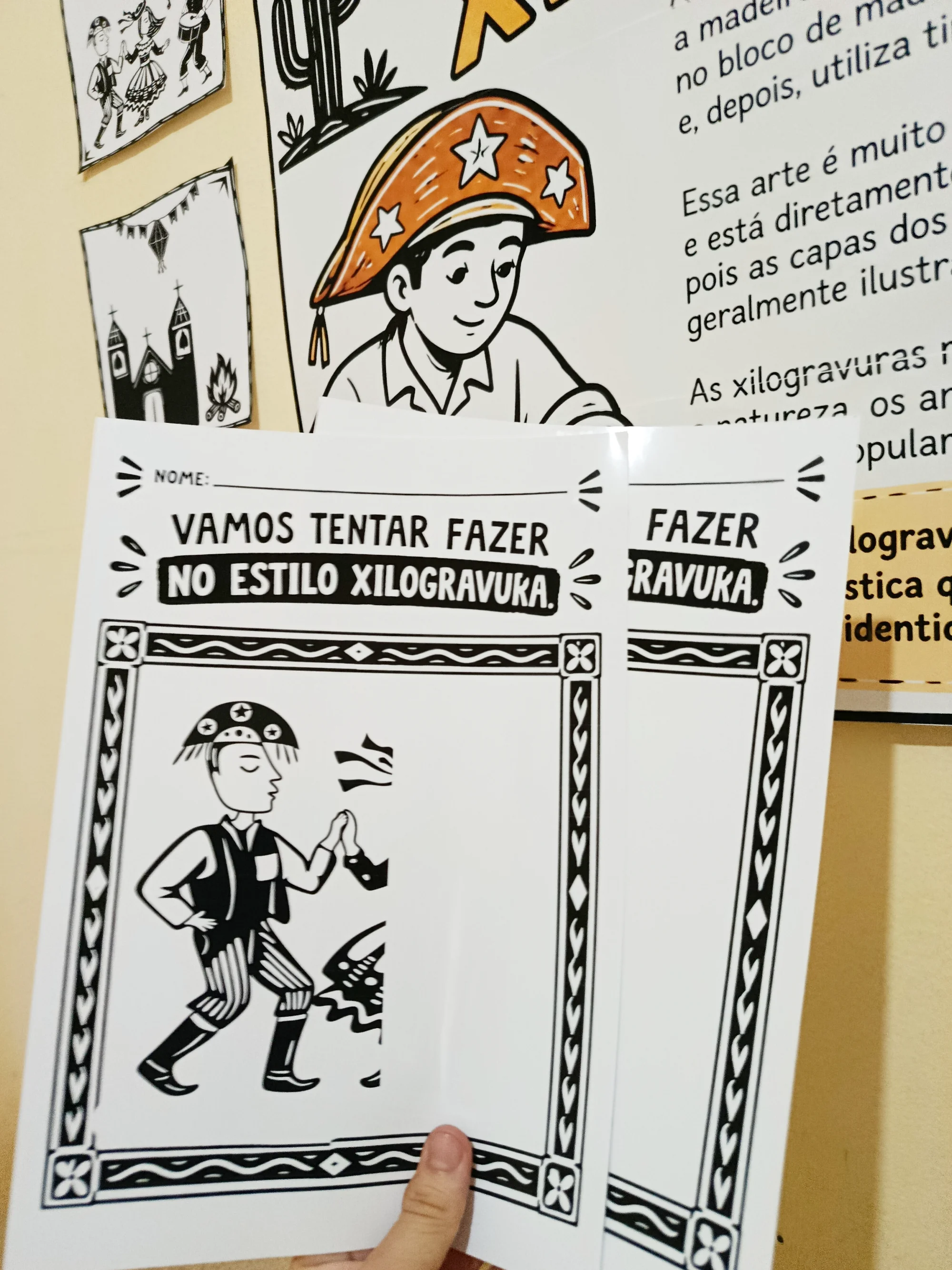 Oficina de Arte em Xilogravura - Cultura Nordestina - Para Imprimir — amostra 5: Explore a cultura nordestina com uma…