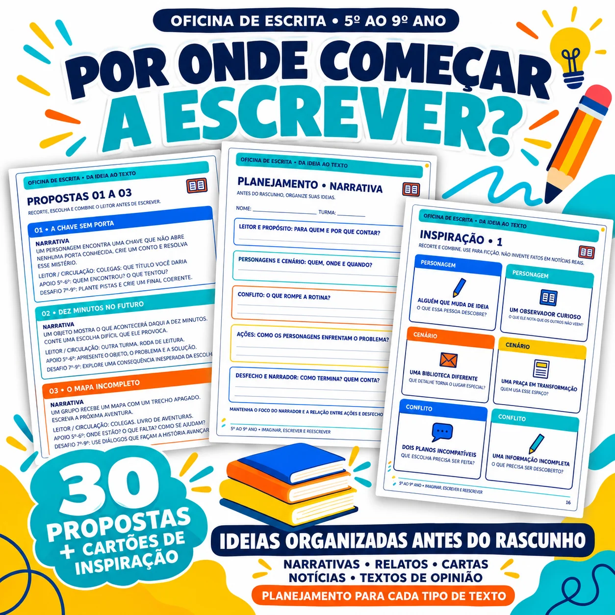 Oficina de Escrita 5º ao 9º Ano – Produção Textual — amostra 2: Oficina de escrita para alunos do 5º ao 9º ano com…