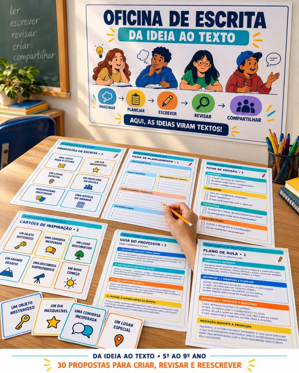 Oficina de Escrita 5º ao 9º Ano – Produção Textual — amostra 3: Oficina de escrita para alunos do 5º ao 9º ano com…