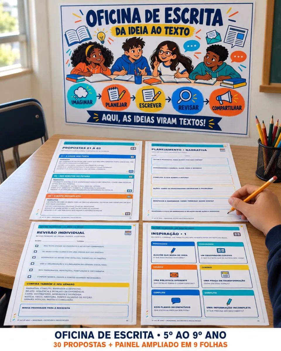 Oficina de Escrita 5º ao 9º Ano – Produção Textual — amostra 4: Oficina de escrita para alunos do 5º ao 9º ano com…