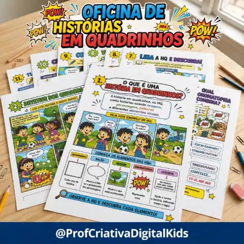 Oficina de Histórias em Quadrinhos: Português 4° e 5° anos — capa do material