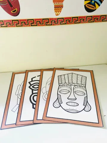 Oficina de Máscaras Africanas – Painel e Arte — amostra 3: 📥 FORMATO: Arquivo digital em PDF, pronto para imprimir e montar.