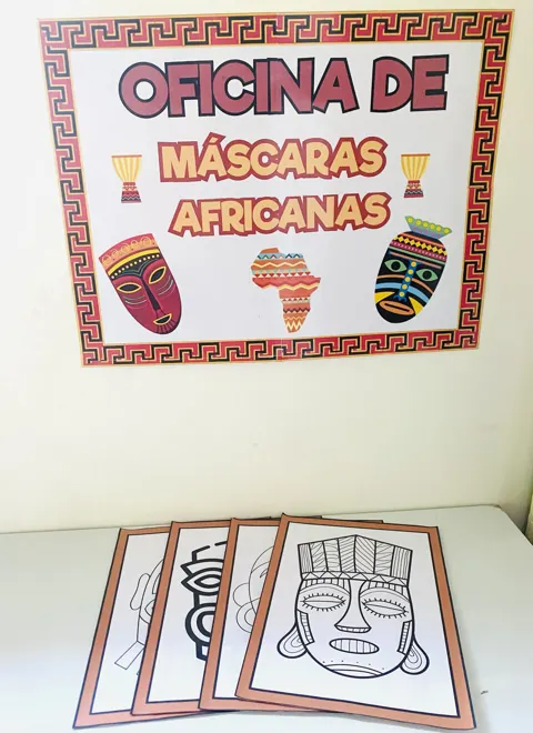 Oficina de máscaras africanas — capa do material