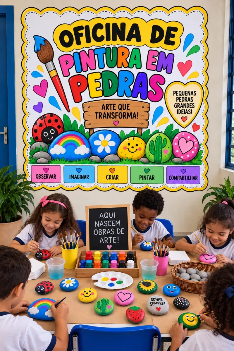Oficina de Pintura em Pedras – Arte Criativa para Crianças — amostra 4: ✏️ PLANEJE