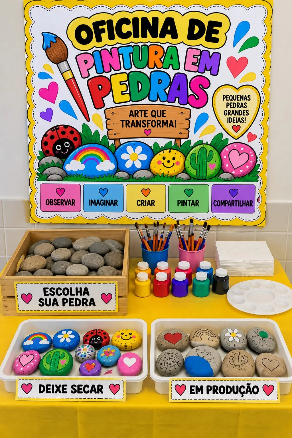 Oficina De Pintura Em Pedras – Educação Infantil — amostra 3: Uma proposta criativa, divertida e cheia de possibilidades…