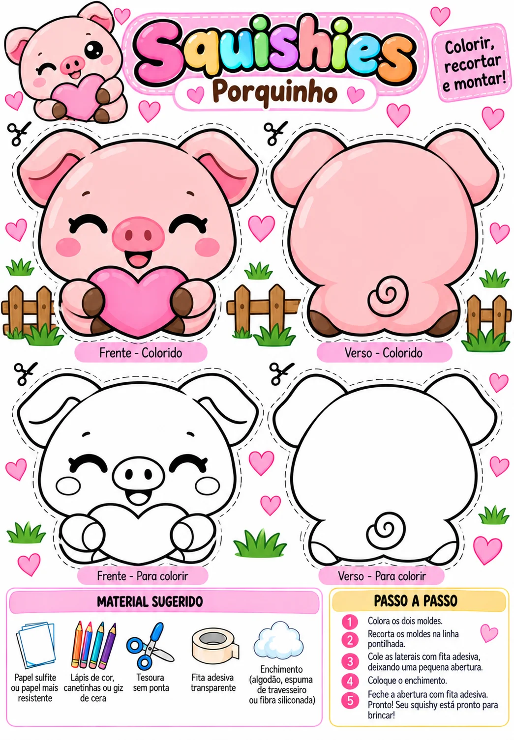 Oficina de Squishies Bichinhos Fofos – 10 Modelos para Montar — amostra 4: Indicado para