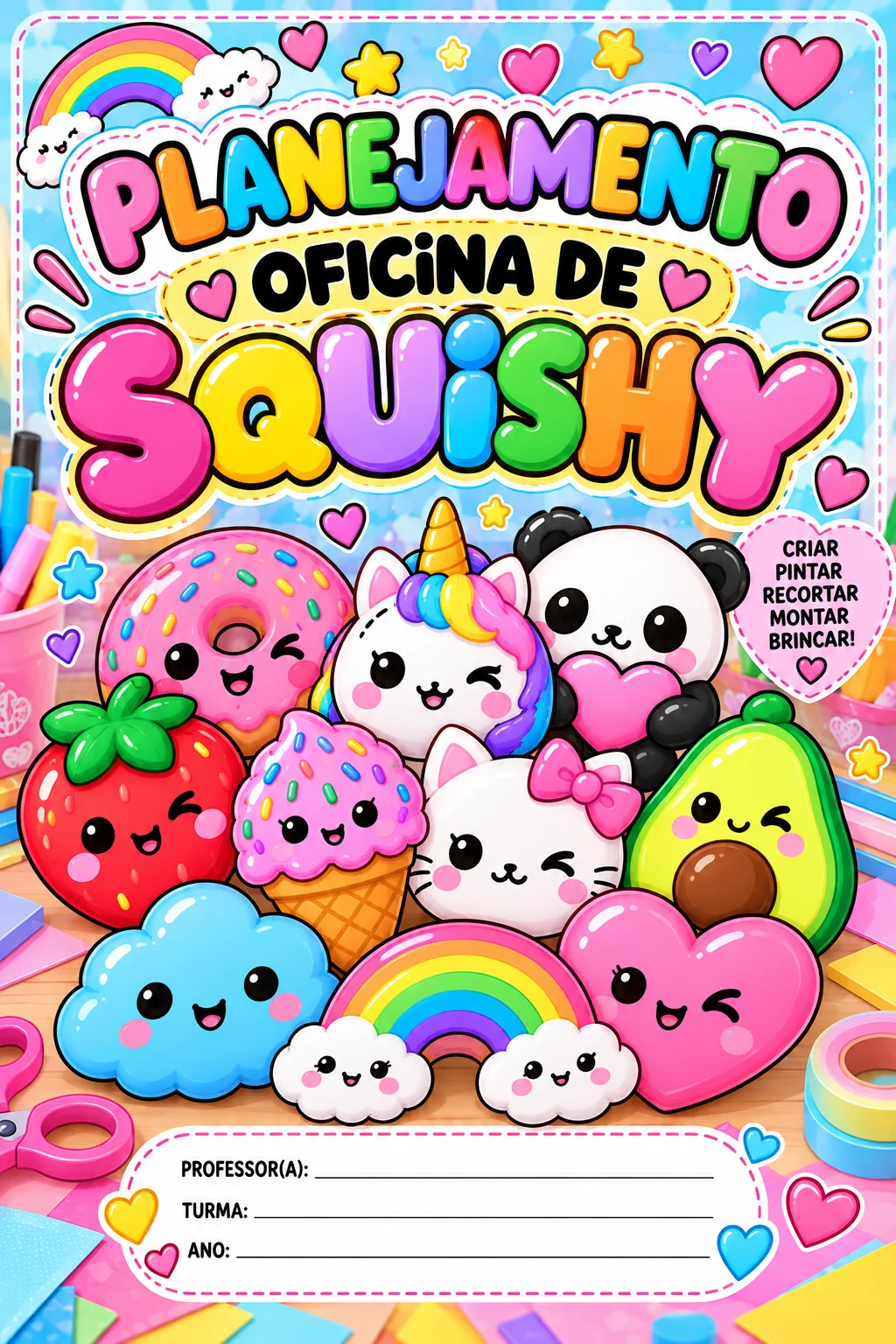 OFICINA DE SQUISHY .CRIE • PINTE • RECORTE . MONTE .BRINQUE! — amostra 3: 🎨 Oficina de Squishy Material completo para…