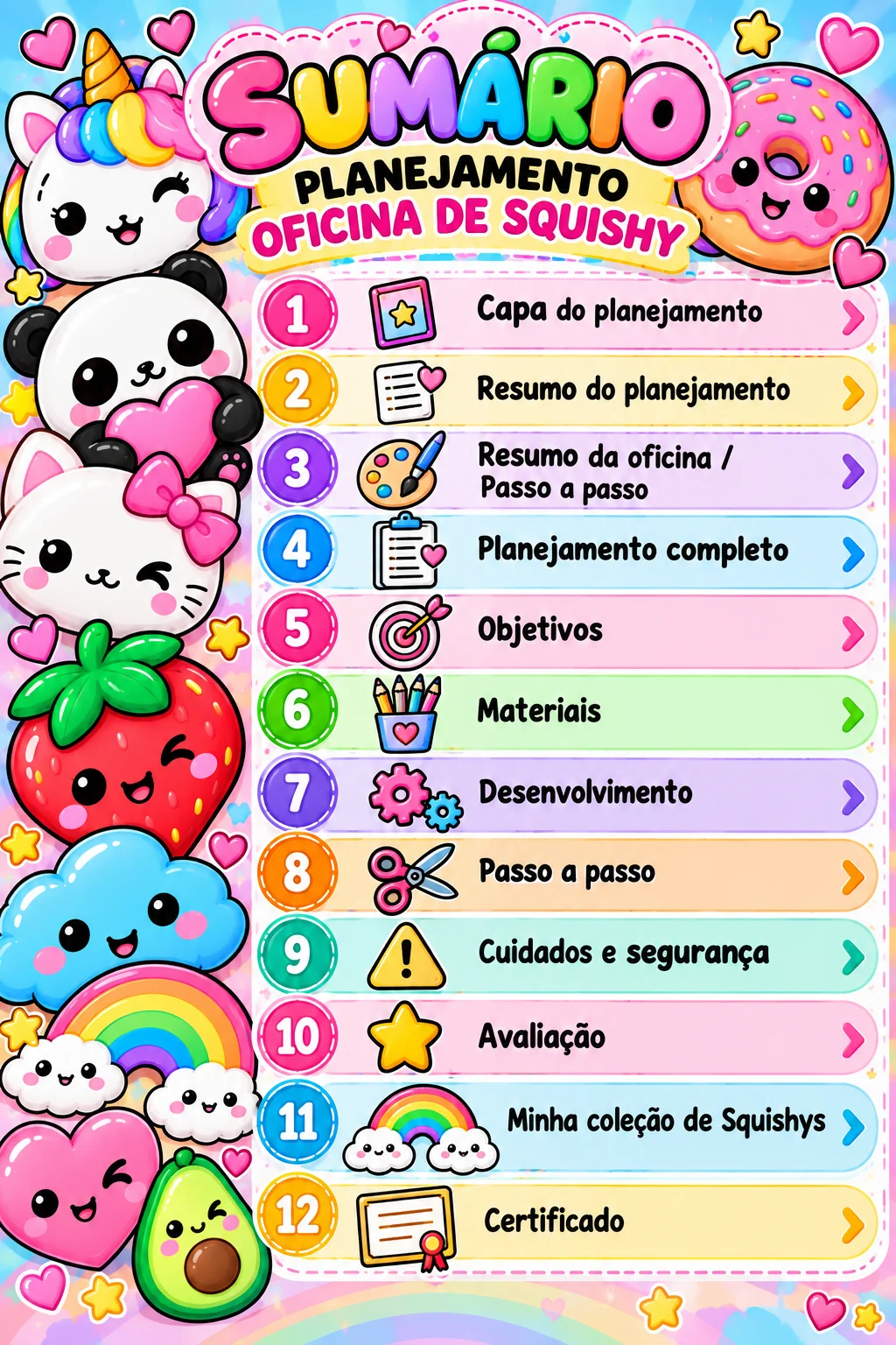 OFICINA DE SQUISHY .CRIE • PINTE • RECORTE • MONTE • BRINQUE! 🩷 ( — amostra 5: 🎨 Oficina de Squishy Kit Completo Material…