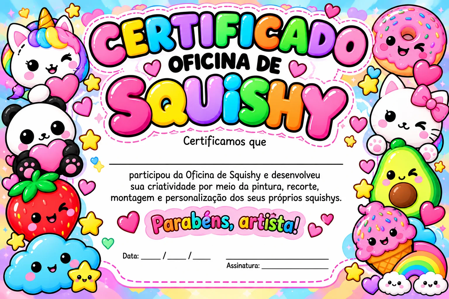 OFICINA DE SQUISHY .CRIE • PINTE • RECORTE • MONTE • BRINQUE! 🩷 ( — amostra 6: 🎨 Oficina de Squishy Kit Completo Material…