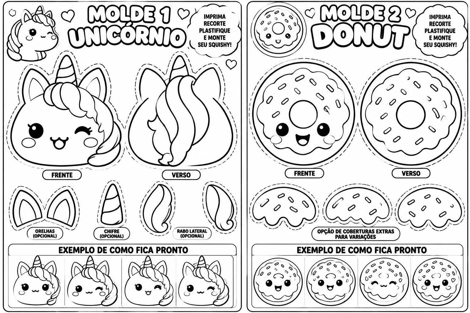OFICINA DE SQUISHY .CRIE • PINTE • RECORTE • MONTE • BRINQUE! 🩷 ( — amostra 7: 🎨 Oficina de Squishy Kit Completo Material…
