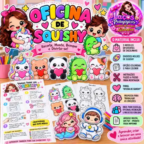 Oficina de Squishy – Kit Criativo com Moldes, Painel e Atividades — capa do material