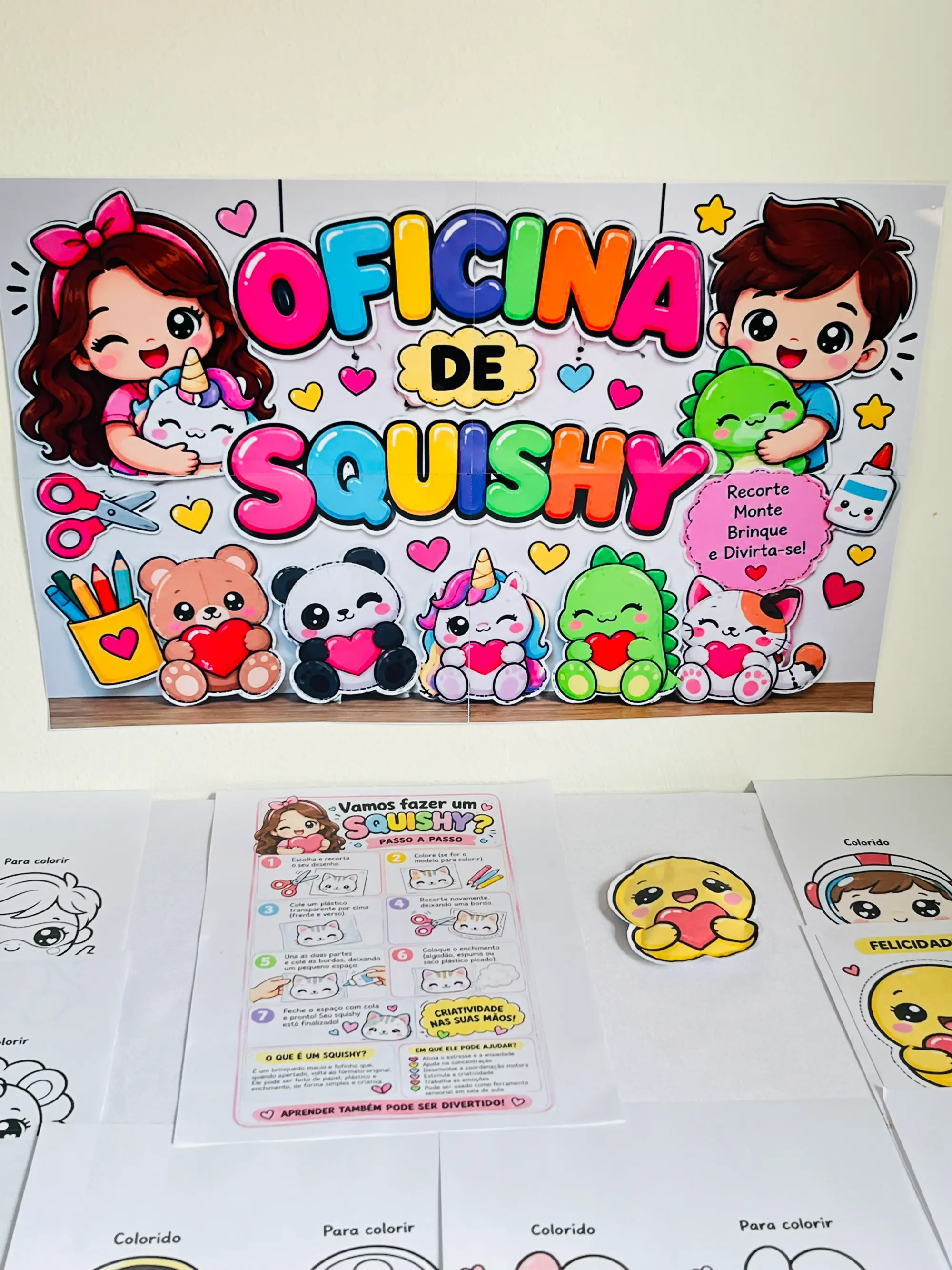 Oficina de Squishy – Moldes para Montar, Colorir e Atividade das Emoções — amostra 6: 🖨️ Como utilizar?
