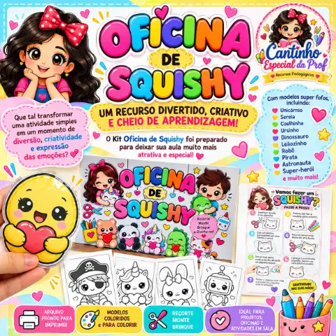 ✨ OFICINA DE SQUISHY – UM RECURSO DIVERTIDO, CRIATIVO ! ✨ — capa do material