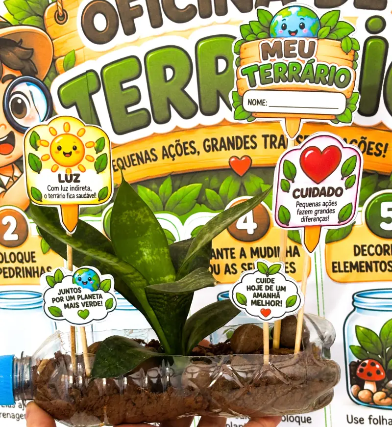 Oficina de Terrário em PDF para Projetos de Meio Ambiente — amostra 1: Oficina de terrário: aprender com a natureza