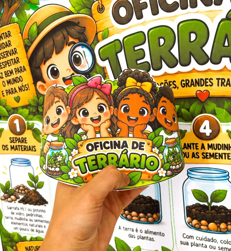 Oficina de Terrário em PDF para Projetos de Meio Ambiente — amostra 2: O que acompanha o material