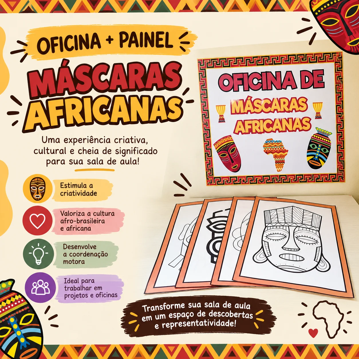 🇿🇦Oficina + Painel - Máscaras Africanas🇿🇦 — capa do material