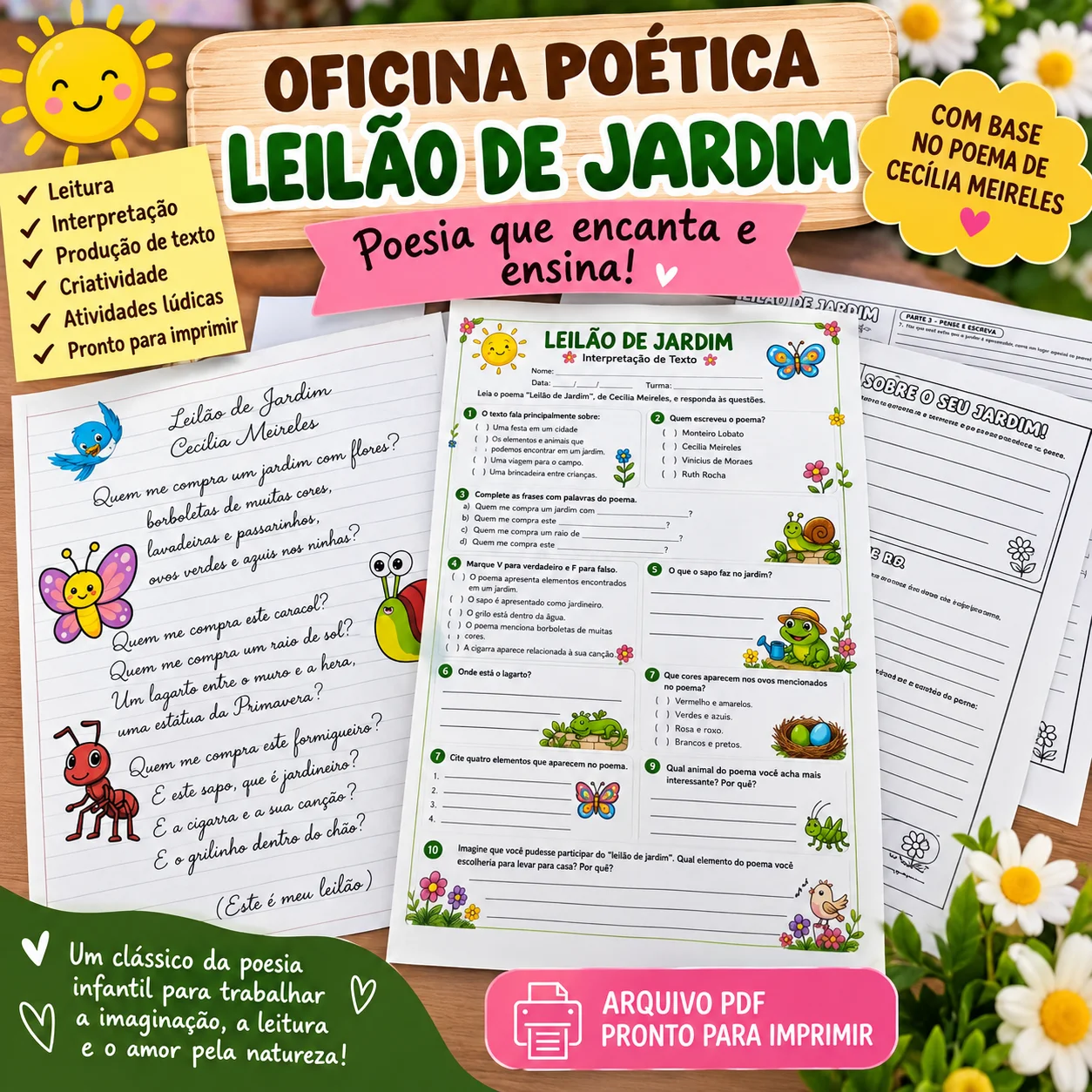 OFICINA POÉTICA: LEILÃO DE JARDIM - ALFABETIZAÇÃO INICIAL LUDICA — capa do material