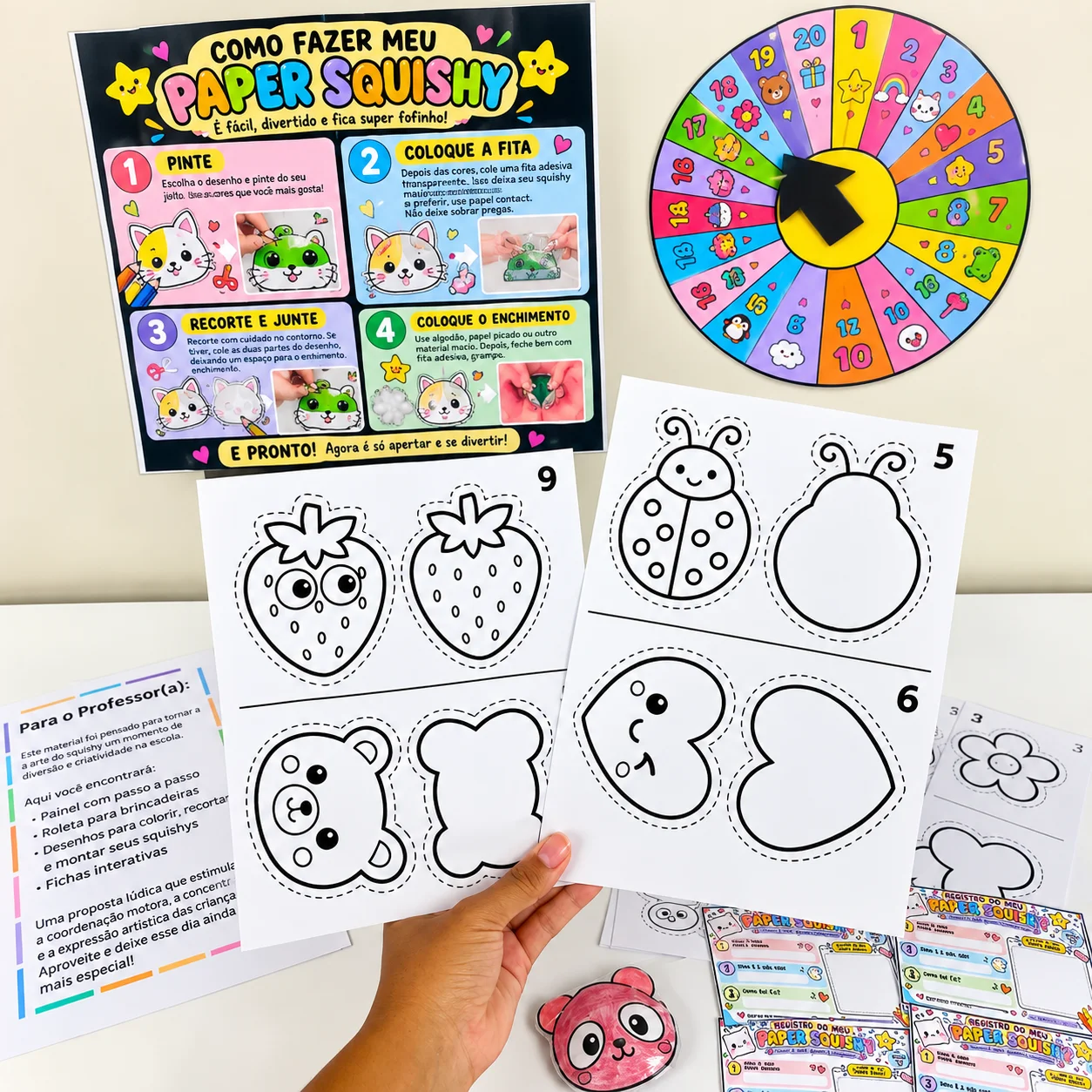 Oficina Squishy De Papel – Uma Experiência Criativa E Divertida — amostra 3: O material é completo e foi pensado para…