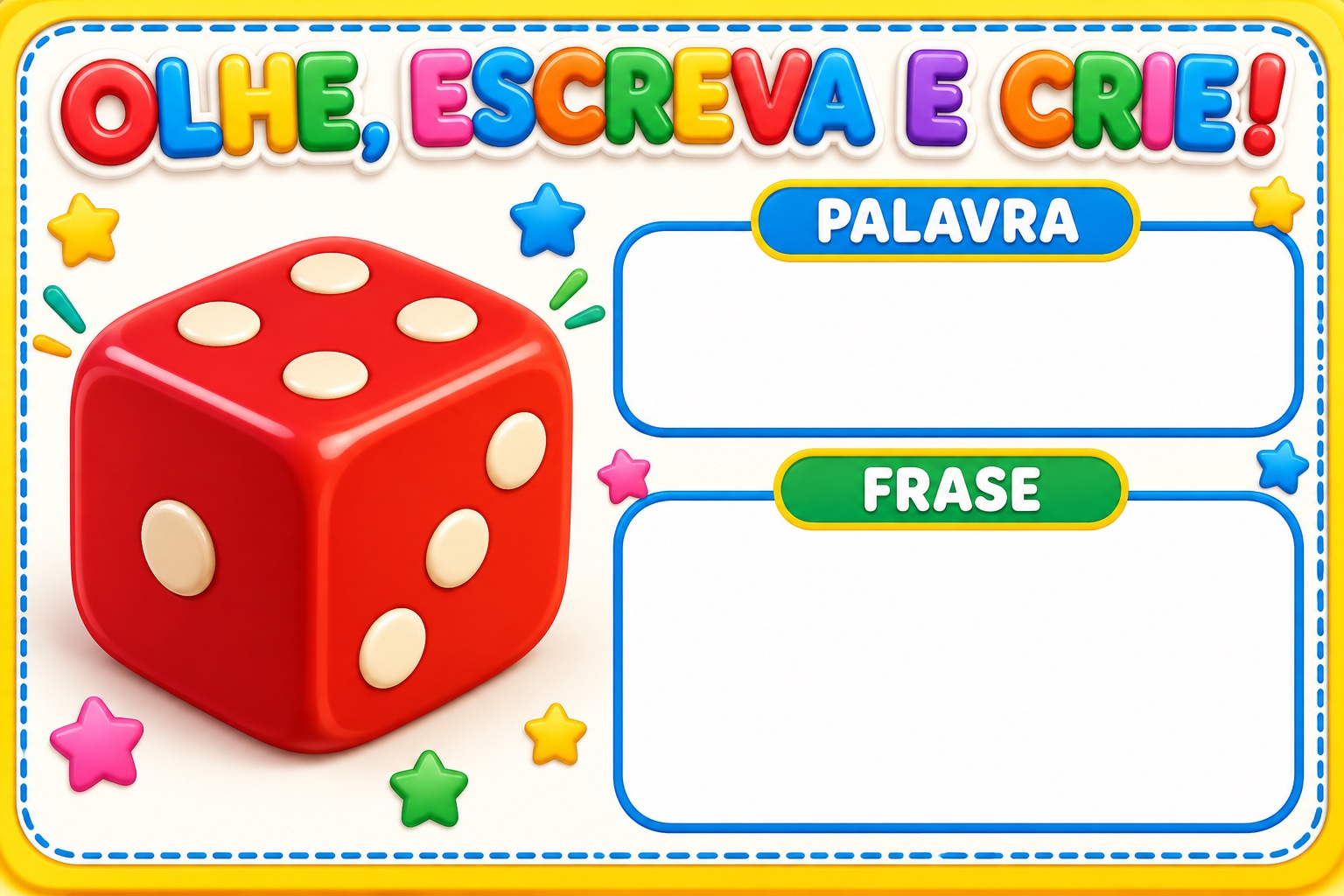 Olhe, Escreva e Crie! | 24 Fichas de Escrita para Alfabetização — amostra 5: Estimule a escrita de palavras e frases com 24…