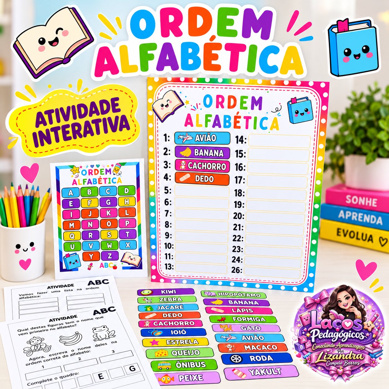 Ordem Alfabética: Atividade com Alfabeto em PDF — capa do material