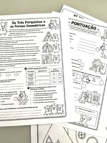 OS 3 PORQUINHOS E AS FORMAS GEOMETRICAS – PDF para Imprimir — amostra 4: Depois de encantar as crianças com a história, é…