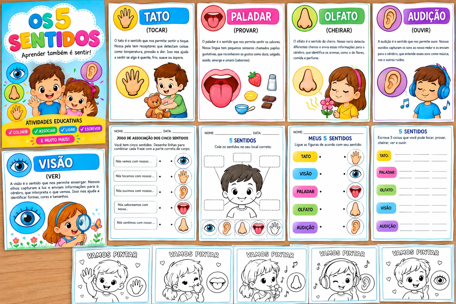 Os 5 Sentidos Atividades Educativas paraEducação Infantil Material PDF — amostra 1: Um material lúdico e educativo…