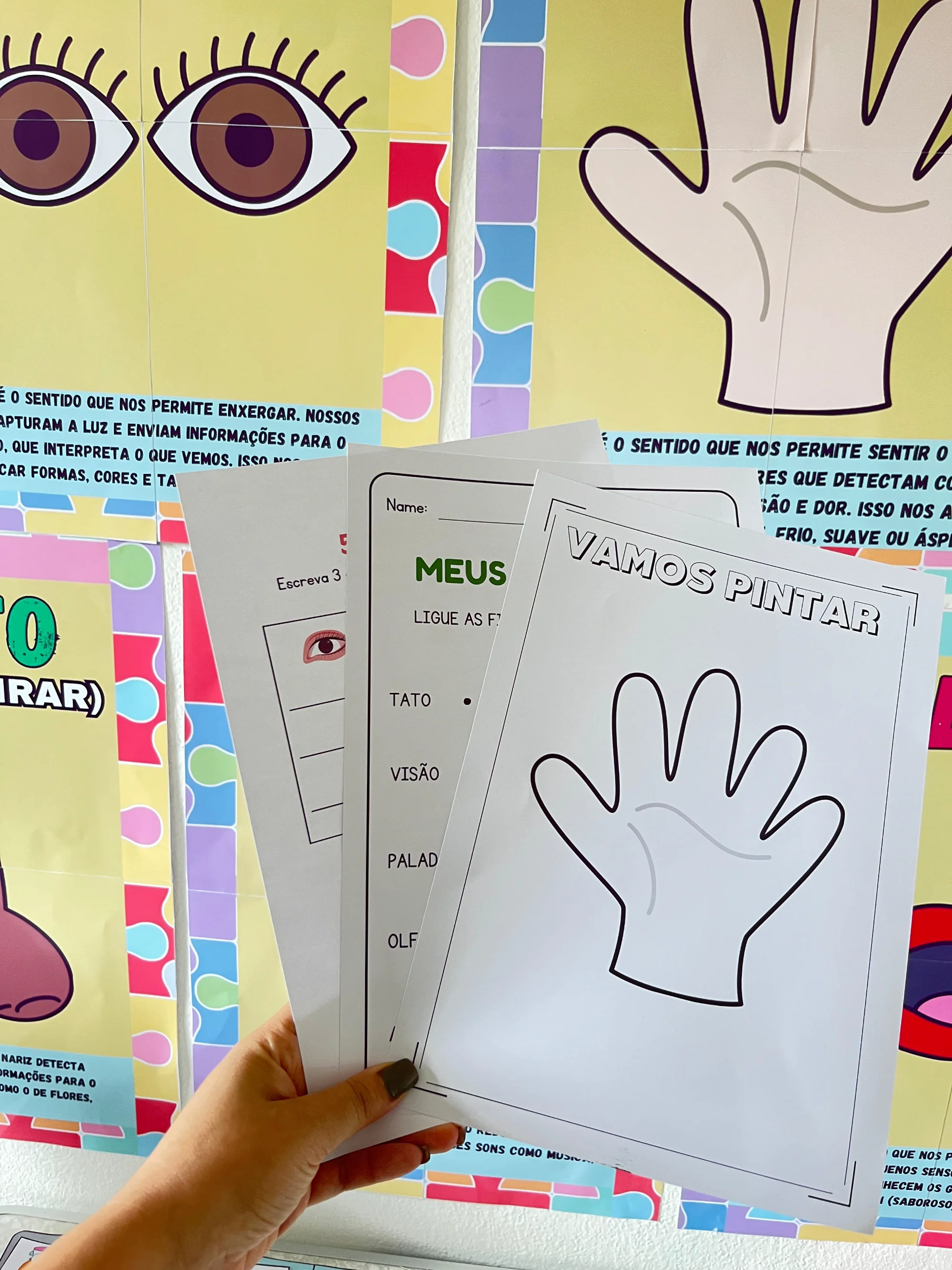 Os 5 Sentidos – kit Atividades para Imprimir — amostra 5: 39 páginas sobre os 5 sentidos com textos explicativos, jogo de…
