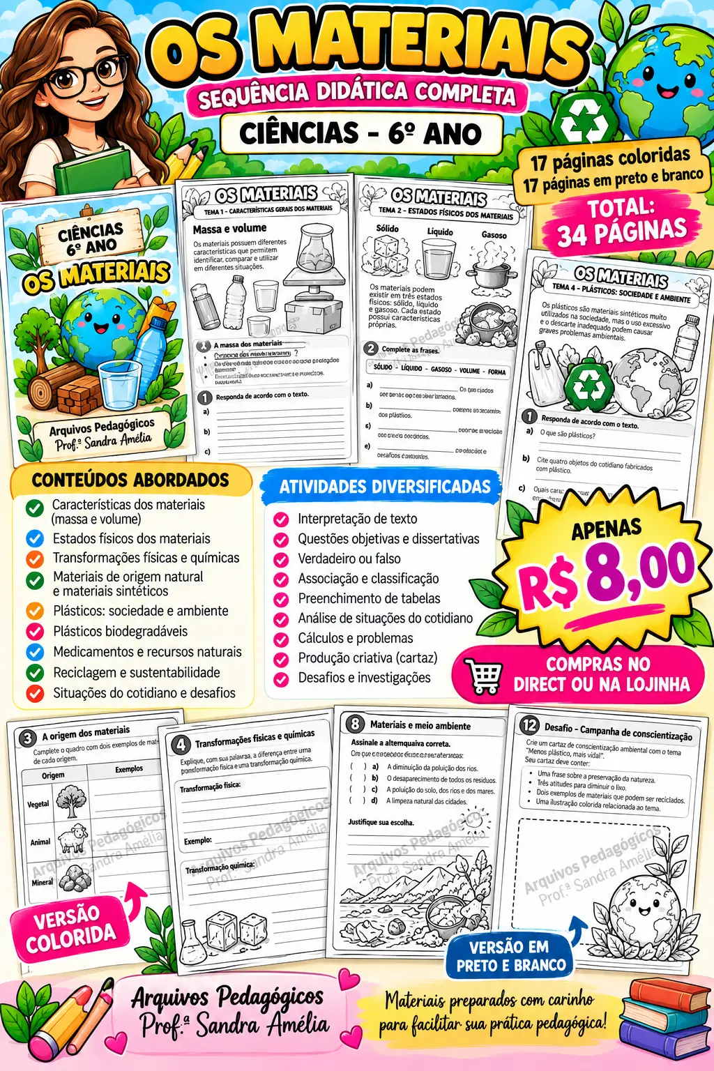 OS MATERIAIS 📖 CIÊNCIAS | 6º ANO — Ciências para Fundamental II (6º–9º): 🌈 Um material completo, ilustrado e cheio de…
