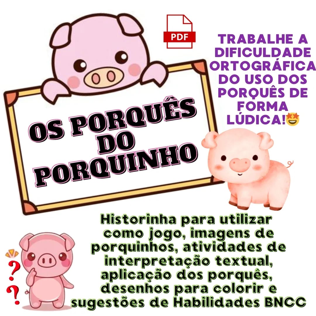 Os porquês do porquinho – PDF para Imprimir — capa do material