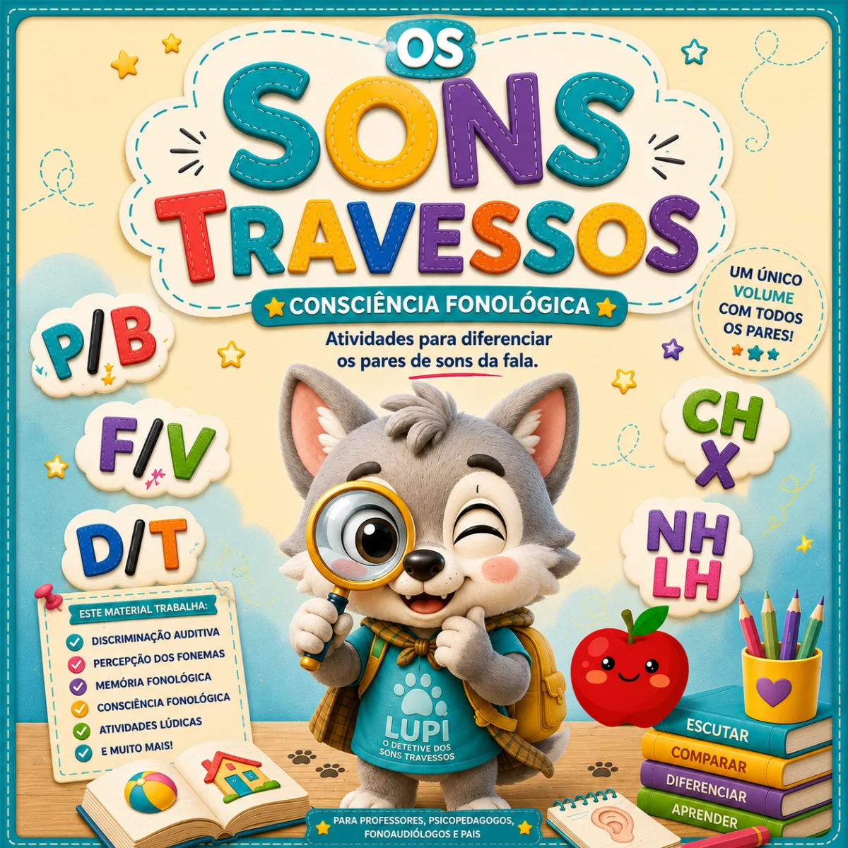 🐺 Os Sons Travessos – Consciência Fonológica 2º Ano — capa do material