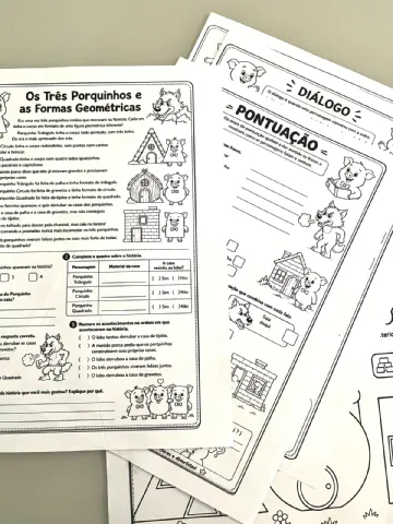 Os três Porquinhos e as Formas Geométricas — amostra 2: 🐷 Atividades baseadas na História autoral baseada no Conto…