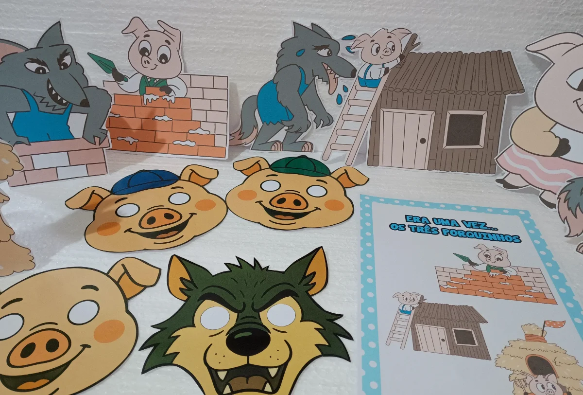 Os Três Porquinhos – História Na Mesa – Material Pedagógico — História para Educação Infantil: Ideal para contação de…