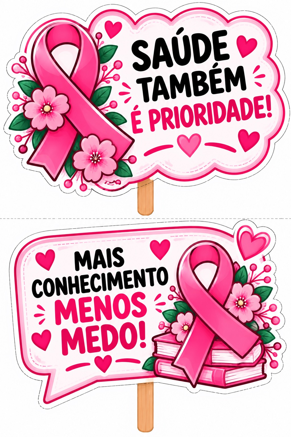 Outubro Rosa-16 Plaquinhas Grandes + 32 Plaquinhas Pequenas para Fotos — amostra 6: Kit Outubro Rosa com 16 plaquinhas… Outubro Rosa-16 Plaquinhas Grandes + 32 Plaquinhas Pequenas para Fotos — amostra 6: Kit Outubro Rosa com 16 plaquinhas…