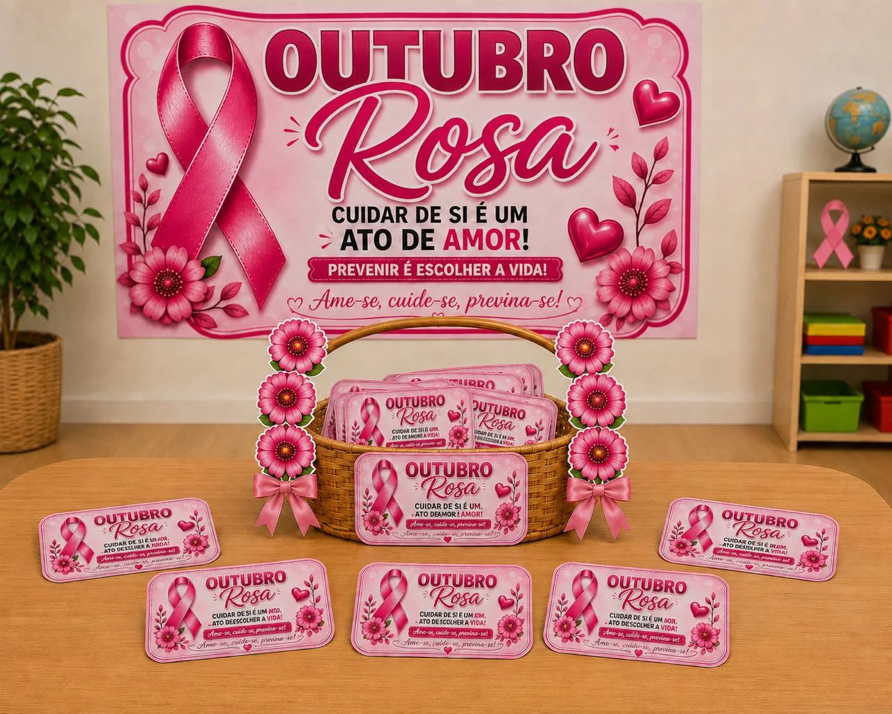 Outubro rosa - Cestinha e Painel — capa do material