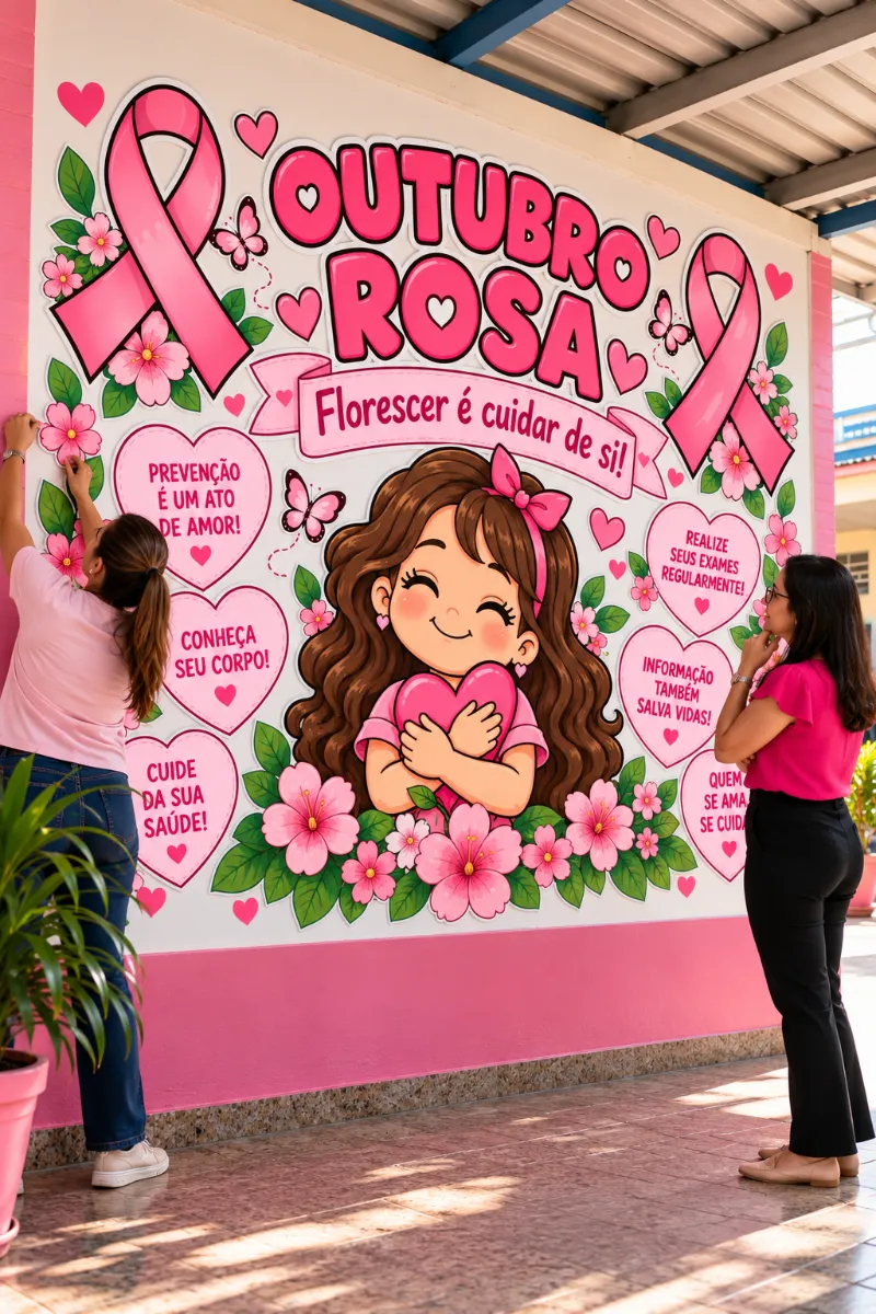 🌸 OUTUBRO ROSA: FLORESCER É CUIDAR DE SI! — amostra 1: O Painel Outubro Rosa — Florescer é cuidar de si