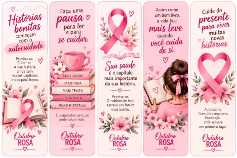 OUTUBRO ROSA: LEMBRANÇA MARCA PÁGINAS — amostra 1: O que é OUTUBRO ROSA: LEMBRANÇA MARCA PÁGINAS — amostra 1: O que é